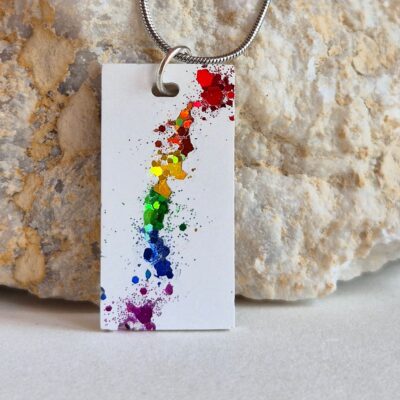 Heidi Fenn: Concrete Pendant with Rainbow glitter