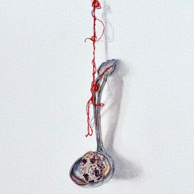 Patricia Rozental ASGFA: Hanging by a thread - Watercolour