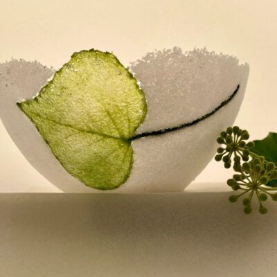 Reiko Ralph: Pate de Verre Bowl with an Ivy