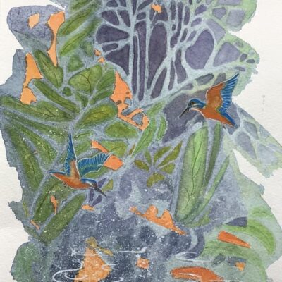 Madeleine Fletcher: Flashes of the Kingfisher.    Water Colour