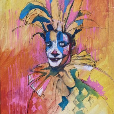 Diane Large: Clown – acrylic on canvas