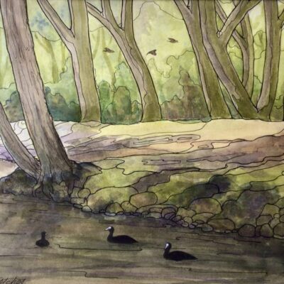 Madeleine Fletcher: Down by the Lake.     Mixed Media