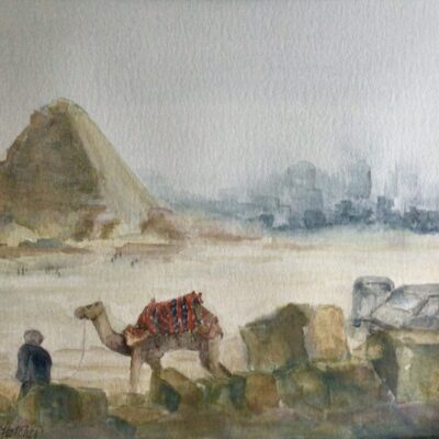 Madeleine Fletcher: Ancient and Modern Giza.   Mixed Media
