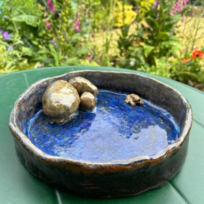 Edith Garraway: Stoneware glazed bird bath