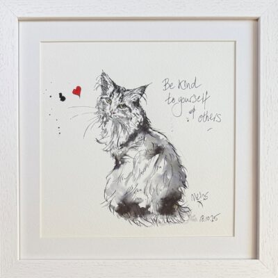 Mel Cairns (i.am.melc): Cat with Be Kind quote