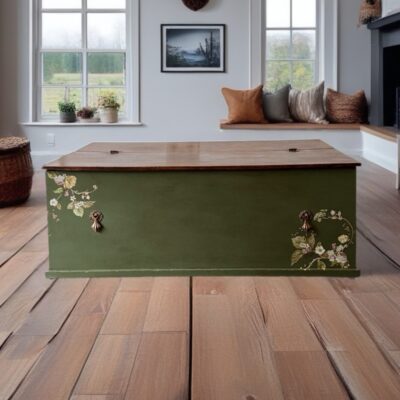 Blue Boy Furniture: 1950s utility furniture by E.Gomme (later renamed G Plan). This post war storage chest has been painted with a vintage vibe