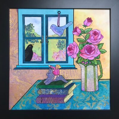 Barbara Pearman: Blackbird At My Window Mixed Media