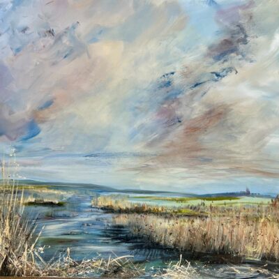 Karen Joy: "Stillness in the Reeds" acrylic on box canvas £345
