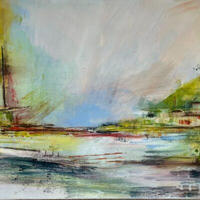 Karen Joy: "Where Structure Learns to Breath" acrylic on box canvas : £325