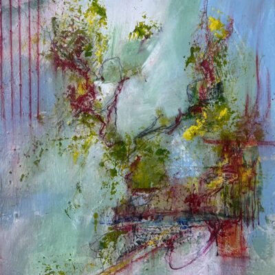 Karen Joy: "The moment the Garden Escaped" mixed media on canvas : £240