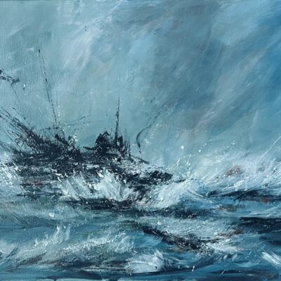 Karen Joy: "The Sea that Would not Settle"  framed acrylic on canvas :£295