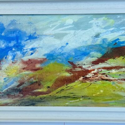 Karen Joy: "Where the Wind Paints the Sky" framed ink on canvas £250