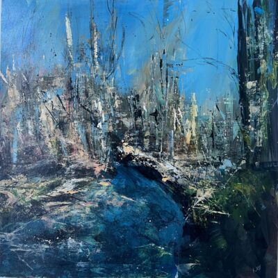 Karen Joy: "A Place Between Light" framed acrylic on board : £190