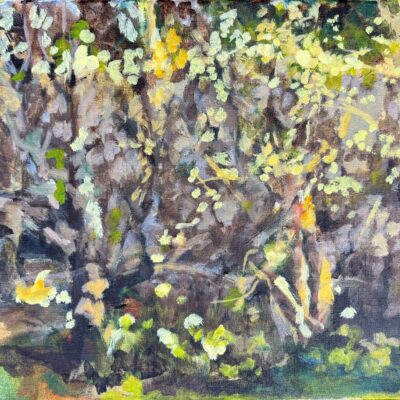 Nicola Saunderson: In comes Spring, Acrylic on canvas,  40 x 30 cm,  2026.