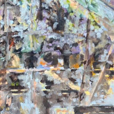 Nicola Saunderson: Morning, Acrylic and mixed media on canvas,  30 x 40 cm,  2026.