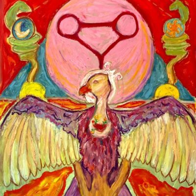 Emmanuel Leon: To compost The Rot. Emmanuel Leon, June 2026. Oil pastels and acrylics on recycled cardboard.