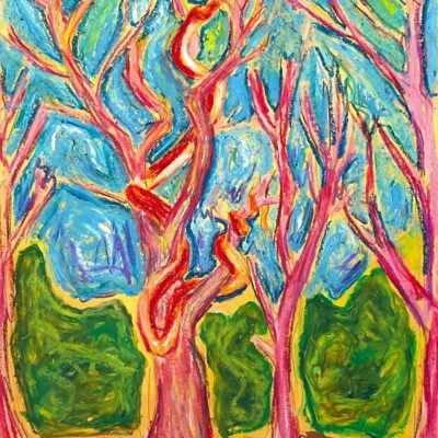 Emmanuel Leon: The Guardian was made in High Wycombe June 2026 using acrylics and oil pastel on A2 Paper