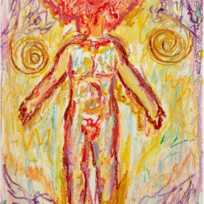 Emmanuel Leon: The Transfiguration of the Lamb was made in Oxford in June 2025, using oil pastel on A3 mixed media paper, set with Winsor & Newton professional fixative. It marks a moment of threshold in Emmanuel León's practice. It is an inquiry into dissolution, ritual, and what remains when identity is stripped to its essentials.