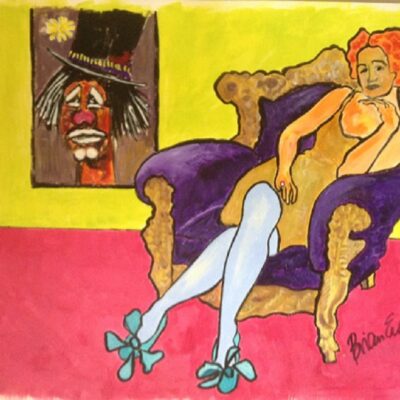 Brian Eldridge: Acrylic  SOLD Dual images chair wall painting