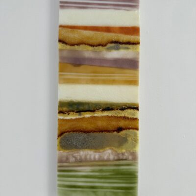 Sam Burke: 'Alum Bay II'   Glass Art wall panel in warm, neutral colours to complement your decor.  Inspired by the coloured sands of Alum Bay, Isle of Wight.