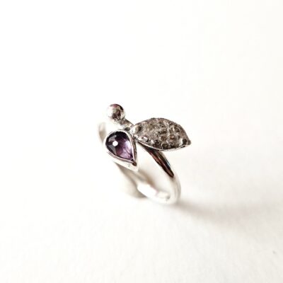 Chloe Romanos: 'Bloom' Ring, silver and amethyst, Chloe Romanos