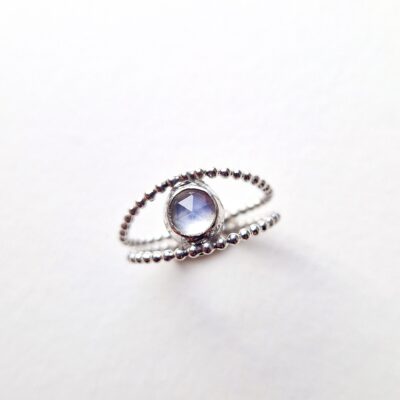 Chloe Romanos: 'Moon' Ring, silver and moonstone, Chloe Romanos