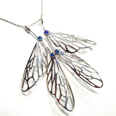 Chloe Romanos: 'Dragonfly Wings' Necklace, silver and opal, Chloe Romanos
