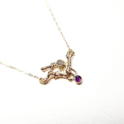 Chloe Romanos: 'Melt Me' Necklace, gold, diamond and amethyst, Chloe Romanos