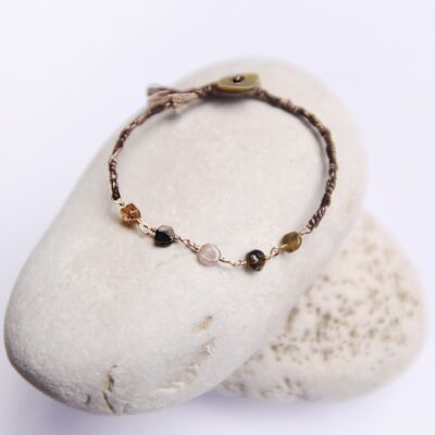 Izabela Rocks - Crochet Jewellery: Tourmaline Silk Woven Bracelet