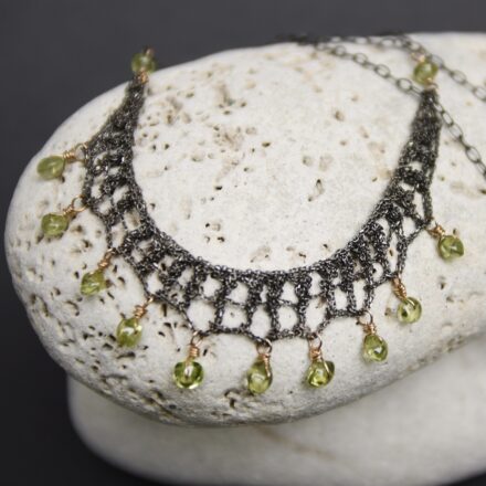 Silver Necklace With Peridot