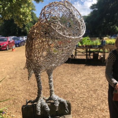Lindsay Neale Waring - Sculptor: “Barn Owl” is one of a series of wire owls, each unique from the other. This one here is mounted on an old post. A simlar Barn Owl can be seen in the Sculpture Garden at Westbury Arts Centre MK5 6AA where my studio has been for quite a few years now.