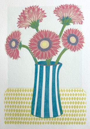 'Blue Jug' an original handpulled lino print