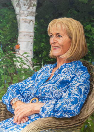 Carole - Oil on board, commissioned portrait, 70x50cm SOLD