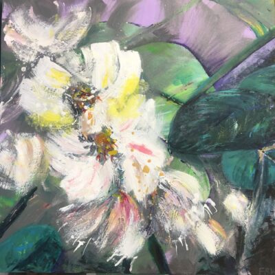 Fiona Ryan-Watson: Flower Jungle.  Bold textural flowers and plants.