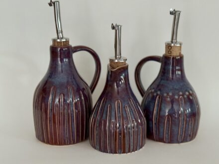 Oil drizzlers. Stoneware.