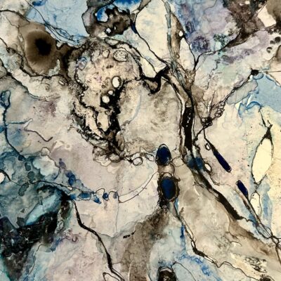 Carol Summerfield: ‘Waiting’, ink on paper 30cm x 25 cm