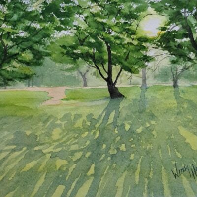 Wendy Hopcroft: "Lazy Afternoon" 380 x 260mm watercolour