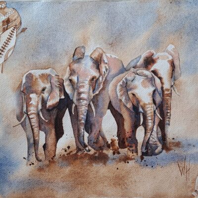 Wendy Hopcroft: "Mud Mirage" 380 x 260mm watercolour