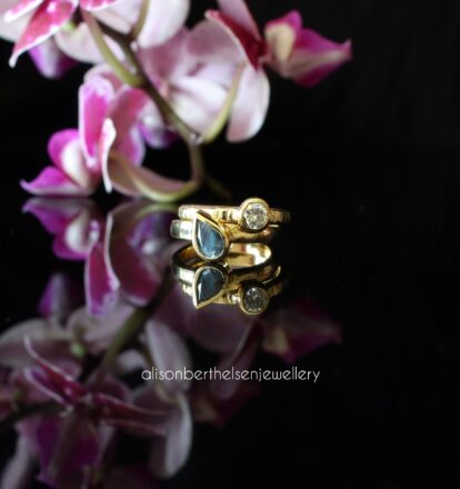 Commissioned diamond & alexandrite gold rings