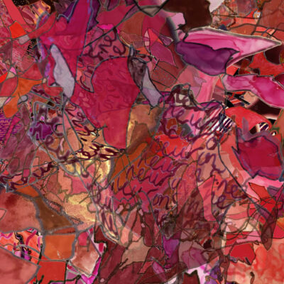 Deborah Humm: Red.  Digital layered drawings, printed on Aluminium. 30x30cm