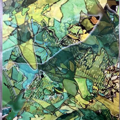 Deborah Humm: Green.  Digital layered drawings, printed on PVC board 40x30cm
