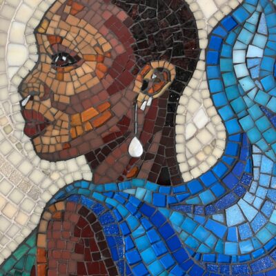 Deborah Brett Mosaic: Cynthia with a pearl earring