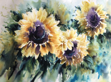 Sensational Sunflowers in Watercolour