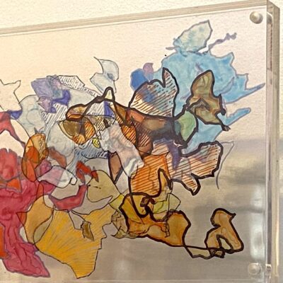 Deborah Humm: Sunset Boulevard. layered drawings within standalone perspex frame A5